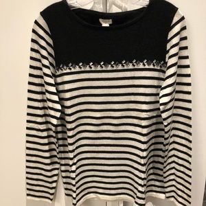 J.Crew Striped Jeweled Sweater